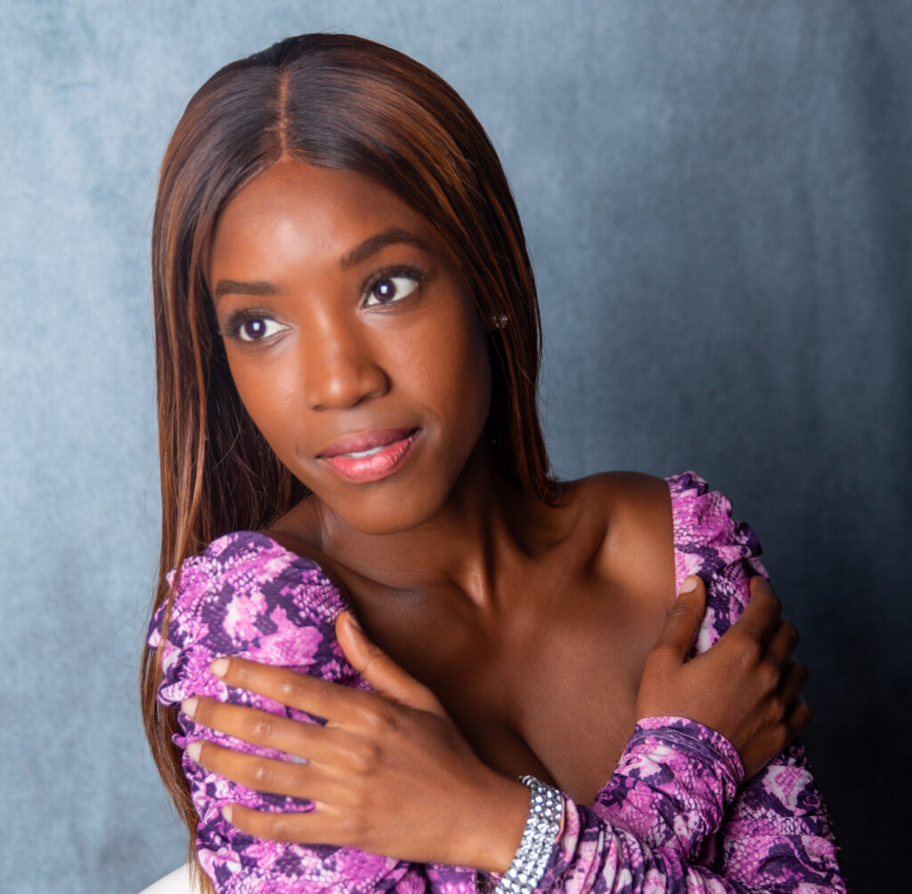 Professional head shot of smiling female model in Metro Atlanta